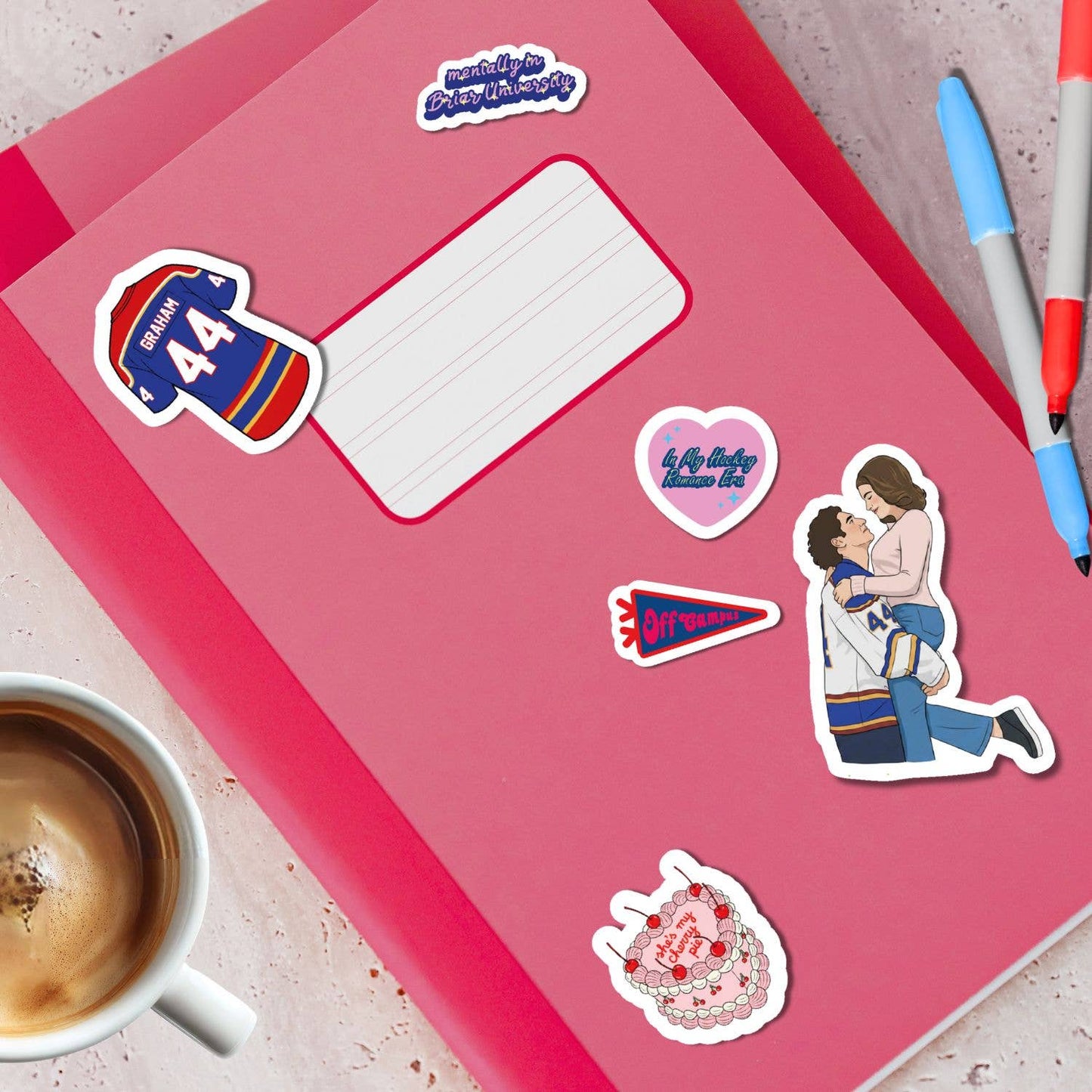 Planche de stickers A5 - Off Campus Hockey Romance