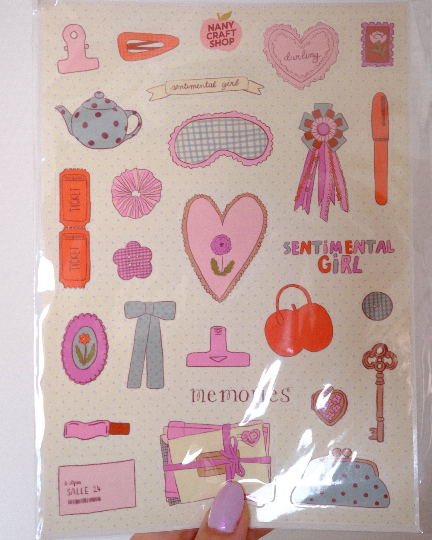 Planche stickers A5 - Sentimental Girl