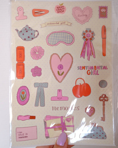Planche stickers A5 - Sentimental Girl
