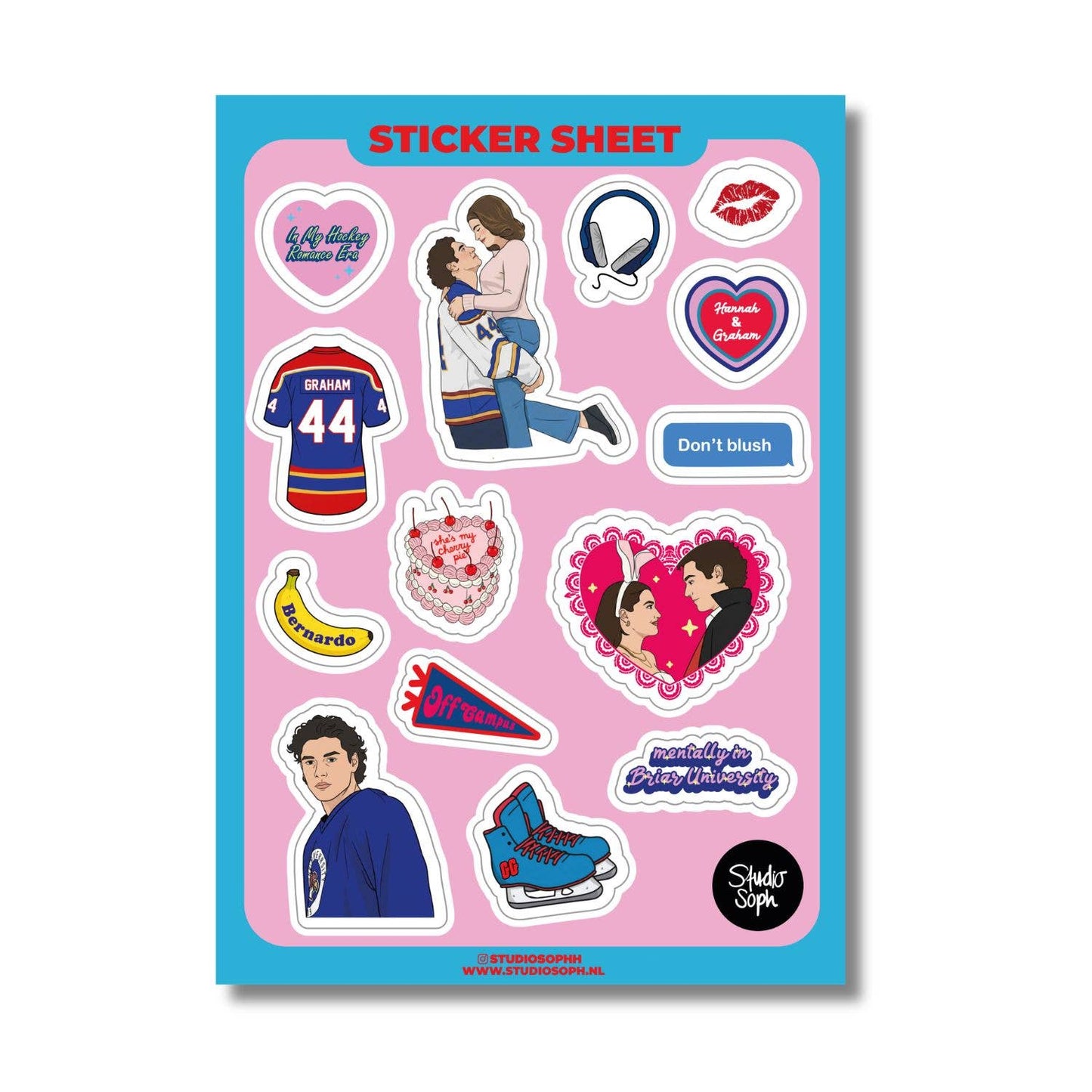 Planche de stickers A5 - Off Campus Hockey Romance