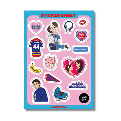 Planche de stickers A5 - Off Campus Hockey Romance