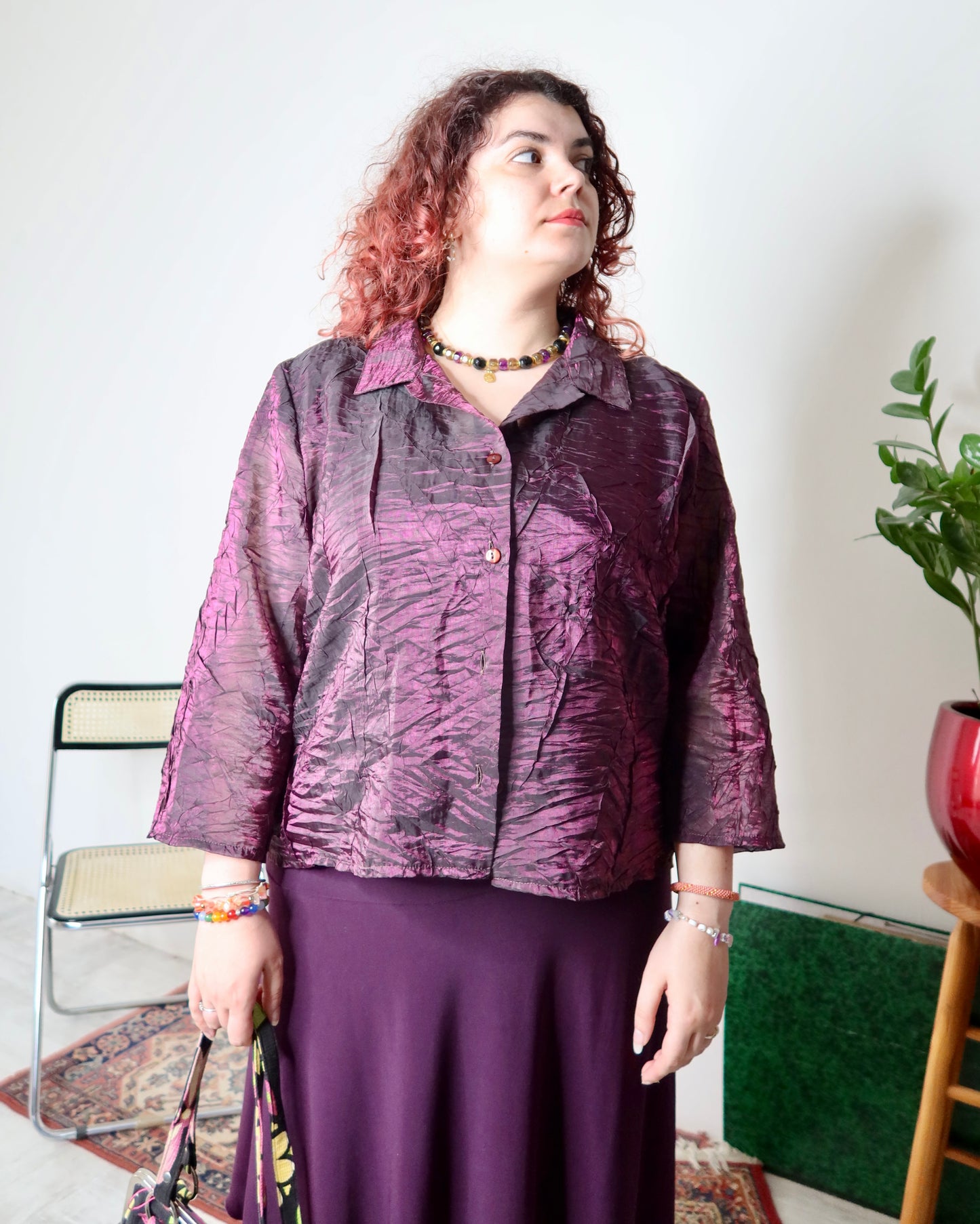 Chemise irisée violette | T. XL