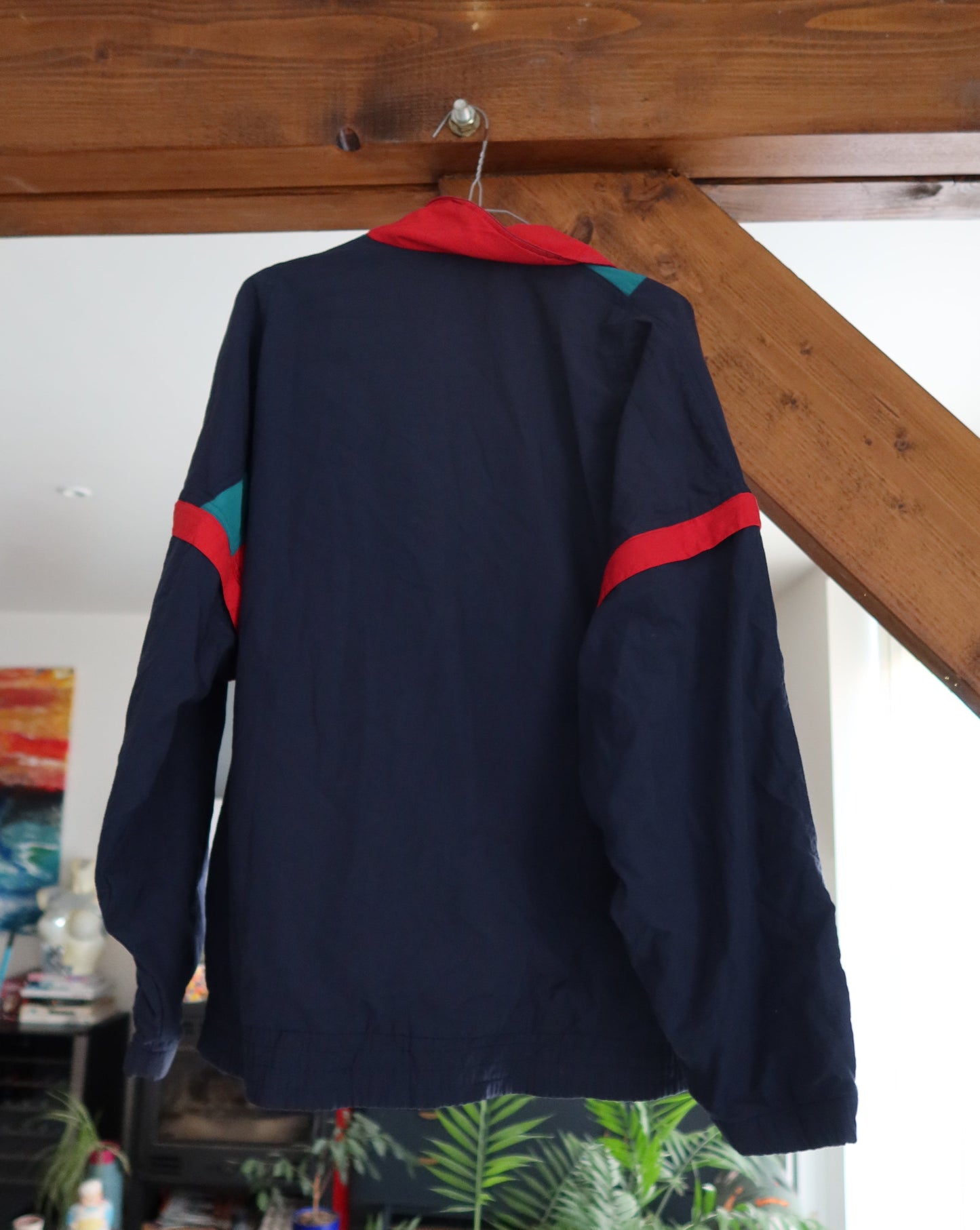 Veste de sport turquoise & rouge | T. XL