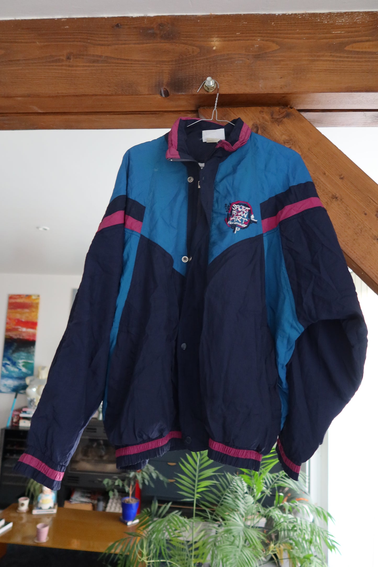 Veste de sport bleu & rose | T. XL