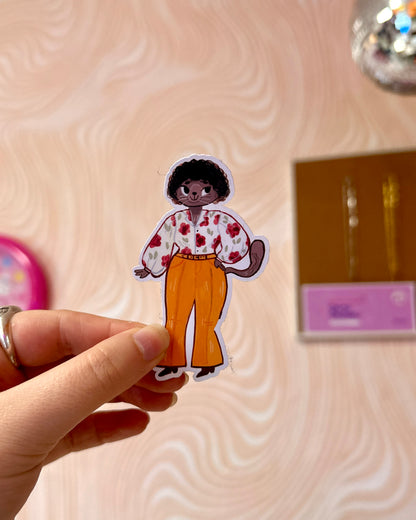 Autocollants en vinyle - Chat des années 1970