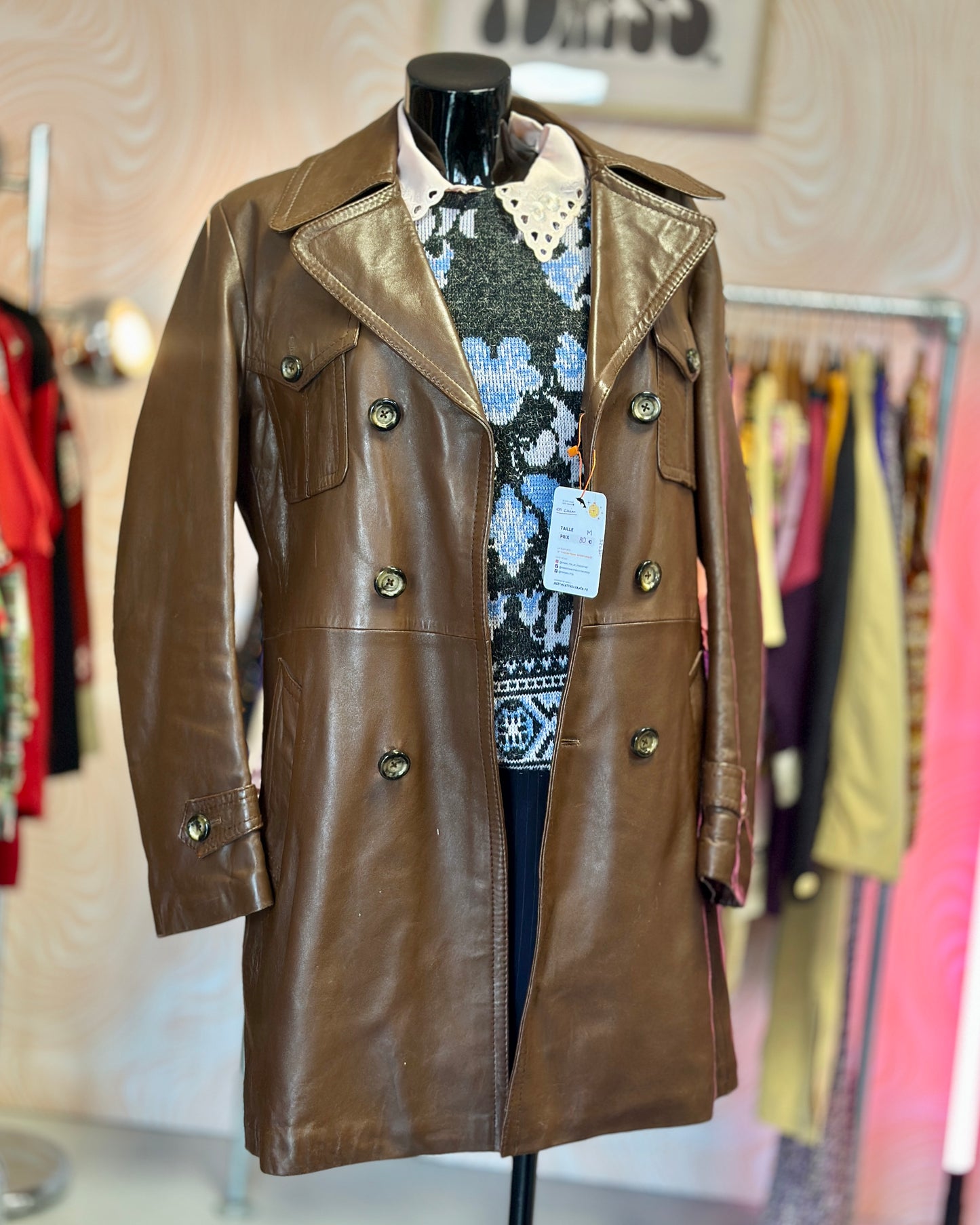 Trench en cuir années 70 | T. M