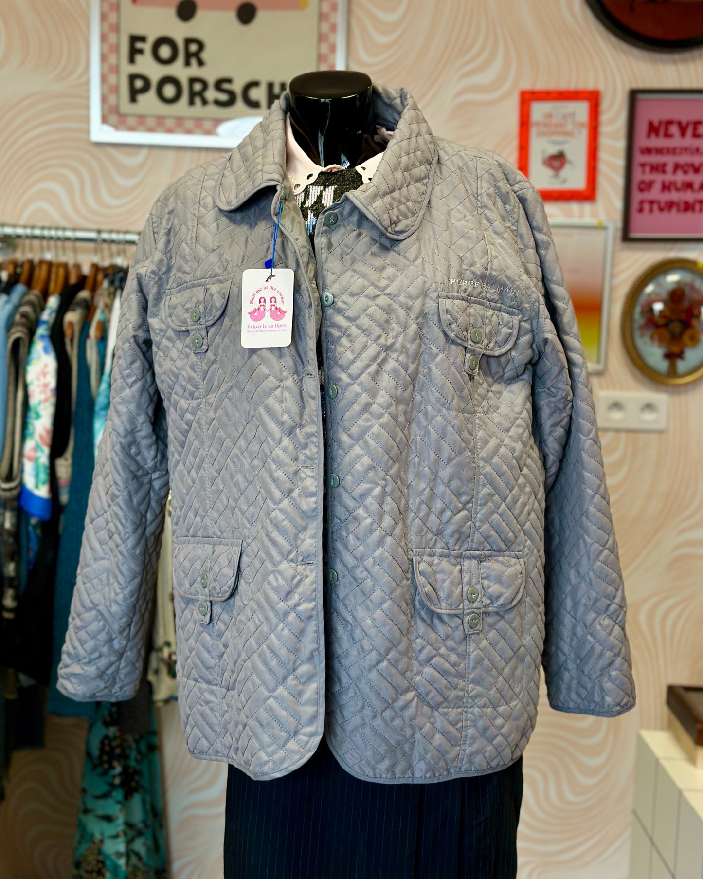 Veste matelassée grise Pierre Balmain | T. L