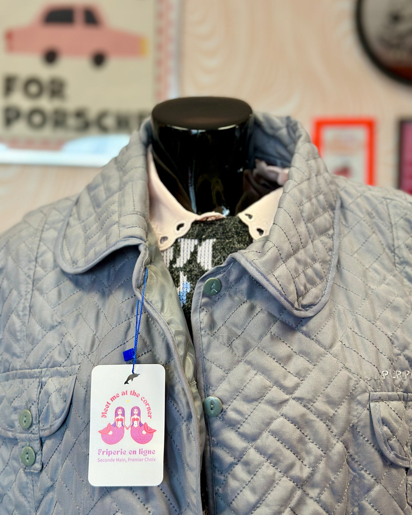 Veste matelassée grise Pierre Balmain | T. L