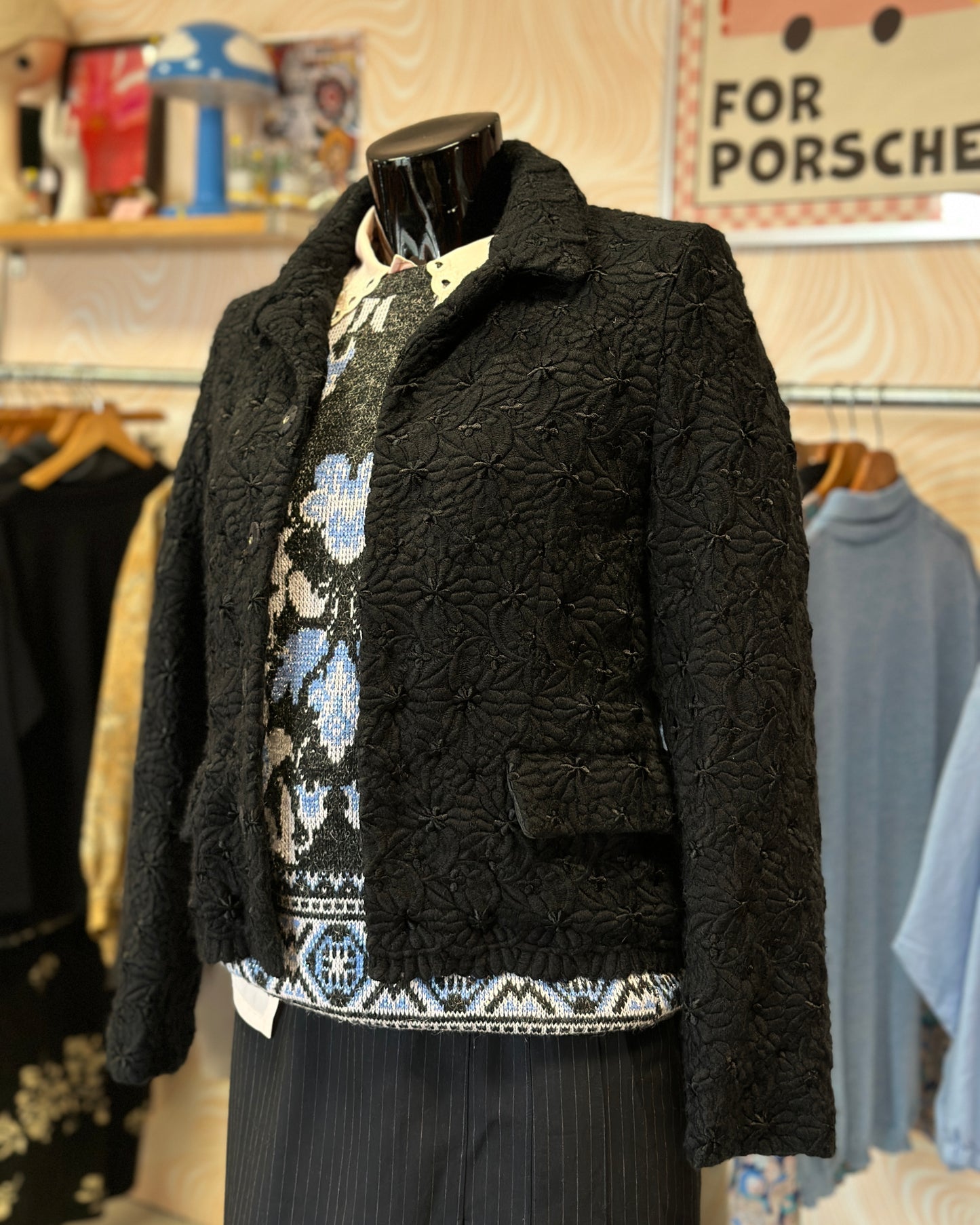 Blazer noir à fleurs Comme des Garçons | T. S