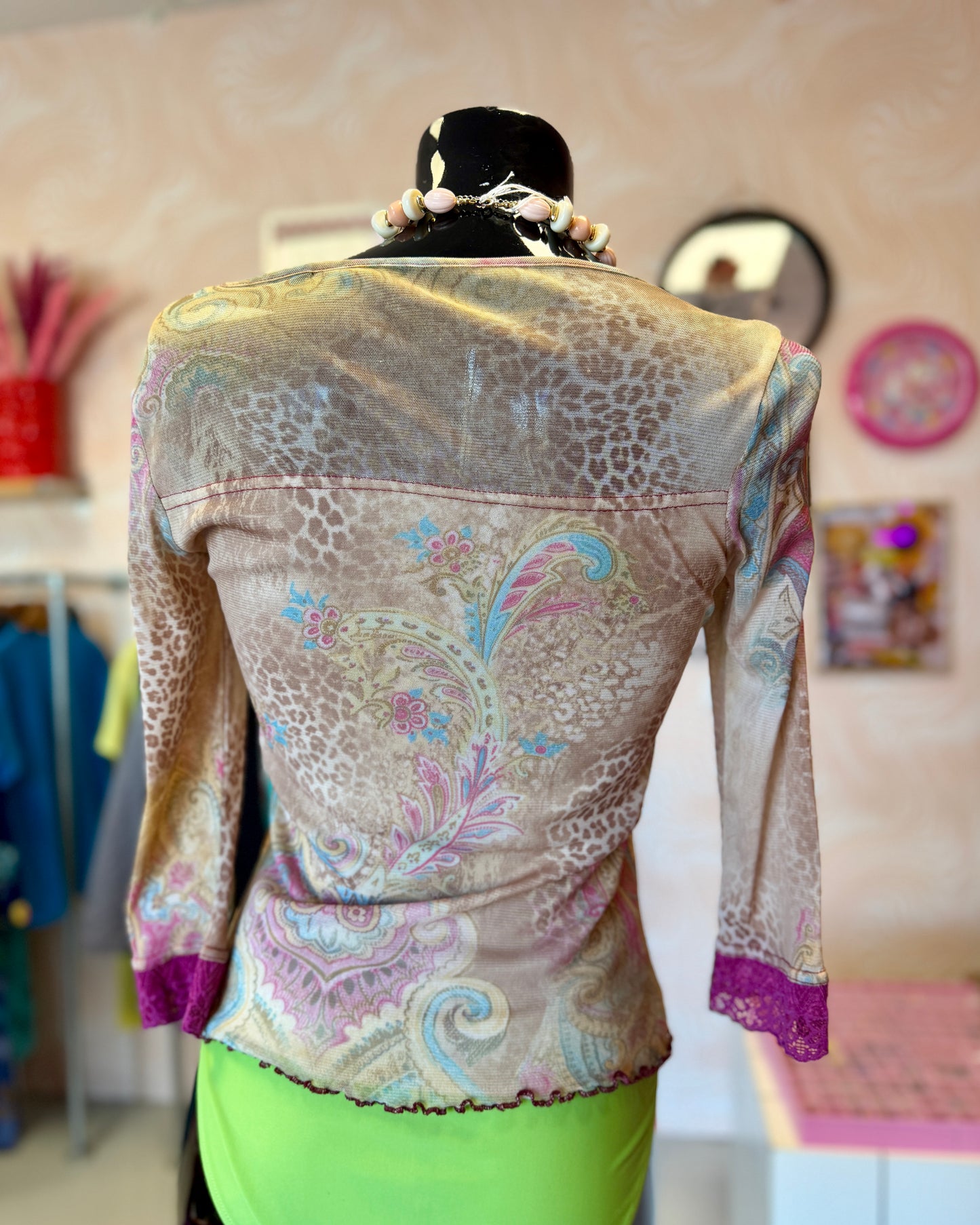 Top en mesh et dentelle | T. XS / S