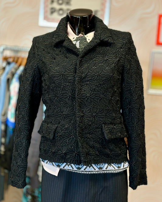 Blazer noir à fleurs Comme des Garçons | T. S