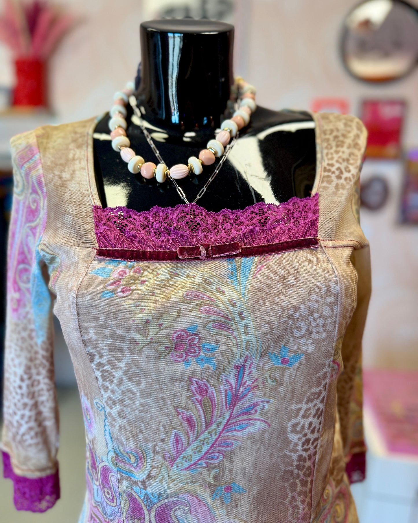 Top en mesh et dentelle | T. XS / S