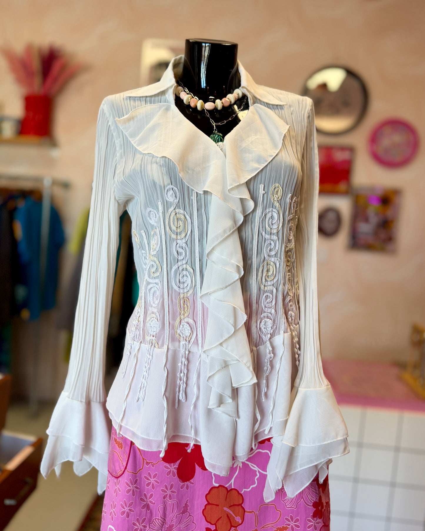 Blouse manches évasées