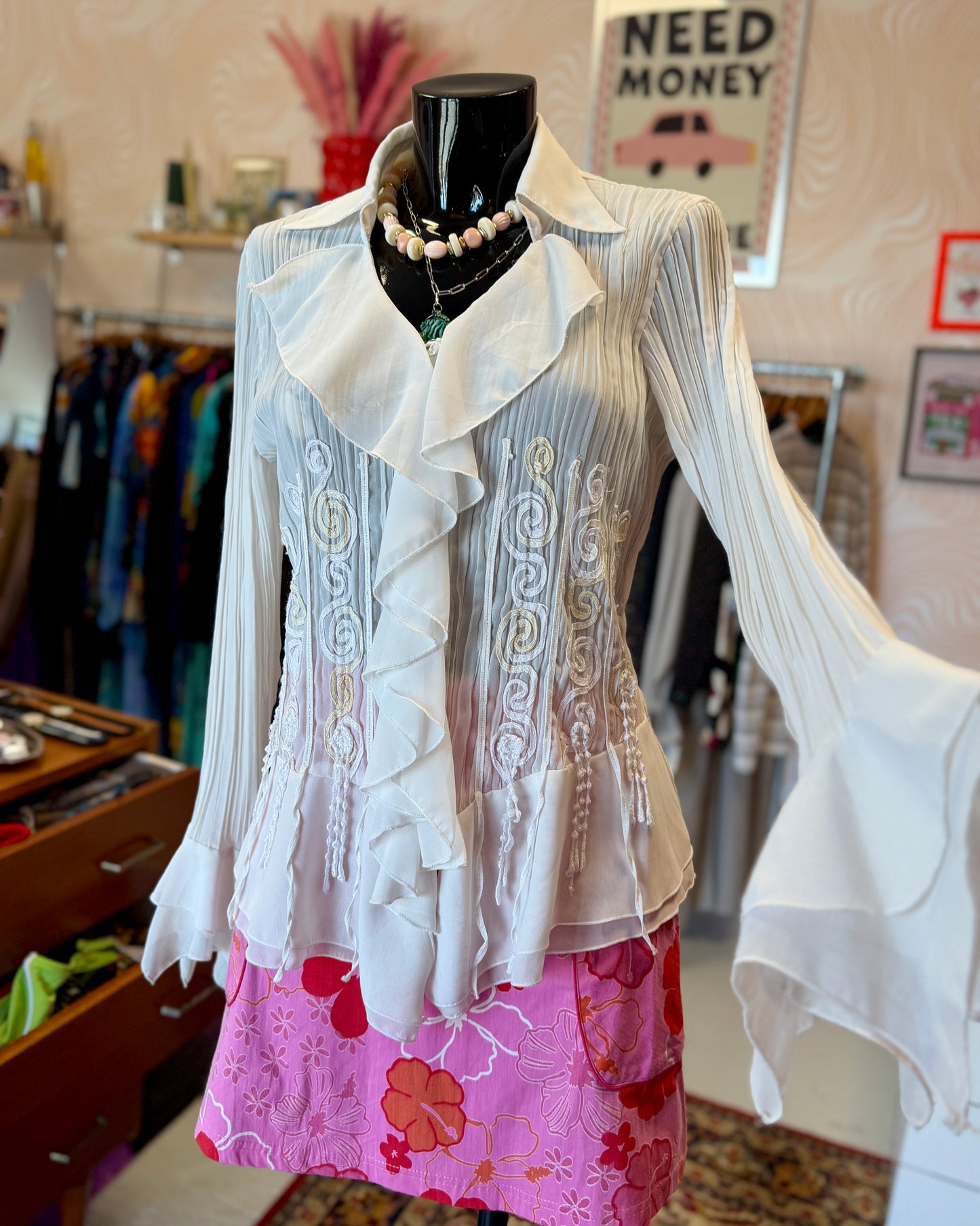 Blouse manches évasées