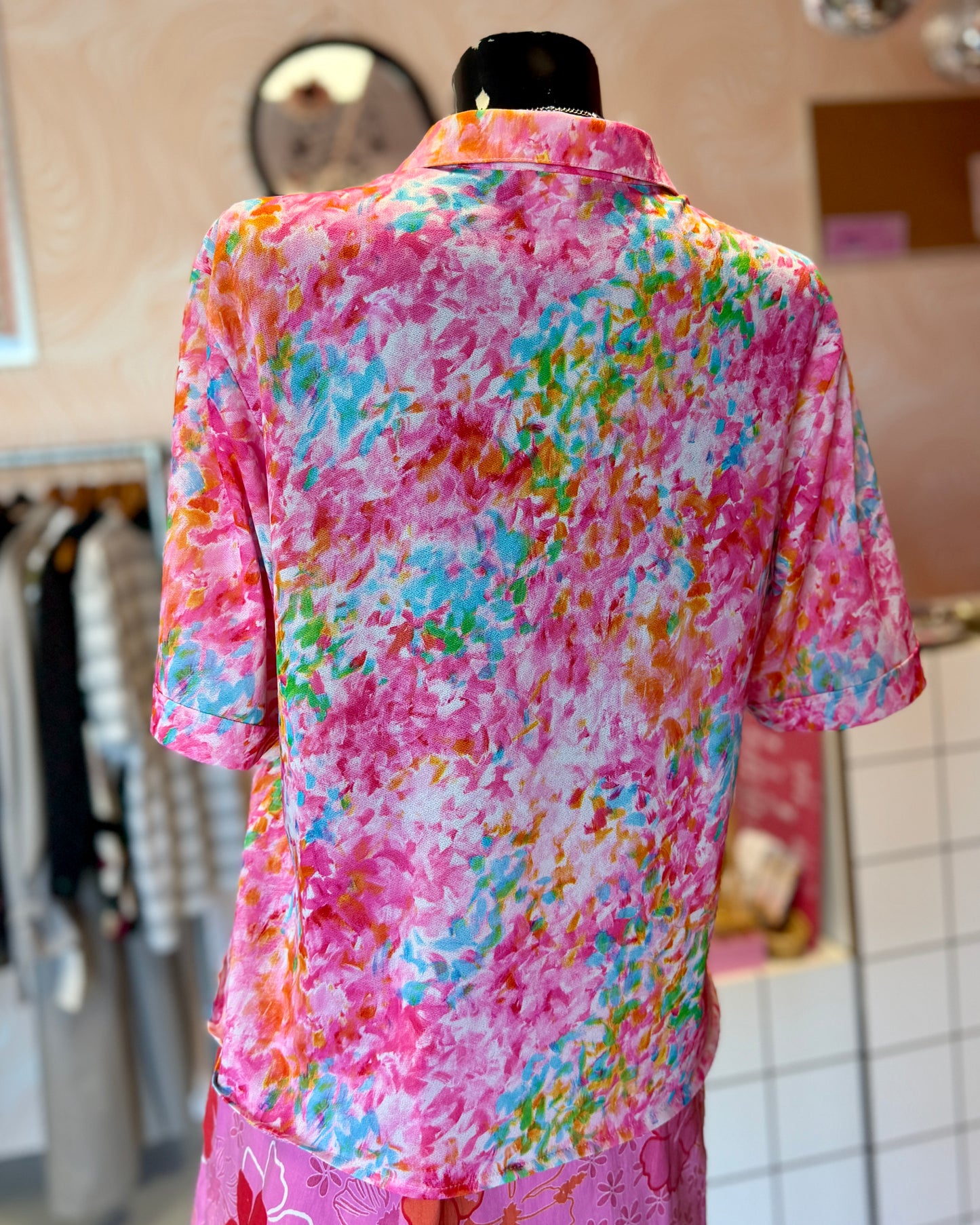 Chemisette rose à fleurs | T. L
