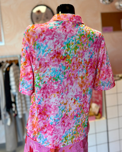 Chemisette rose à fleurs | T. L