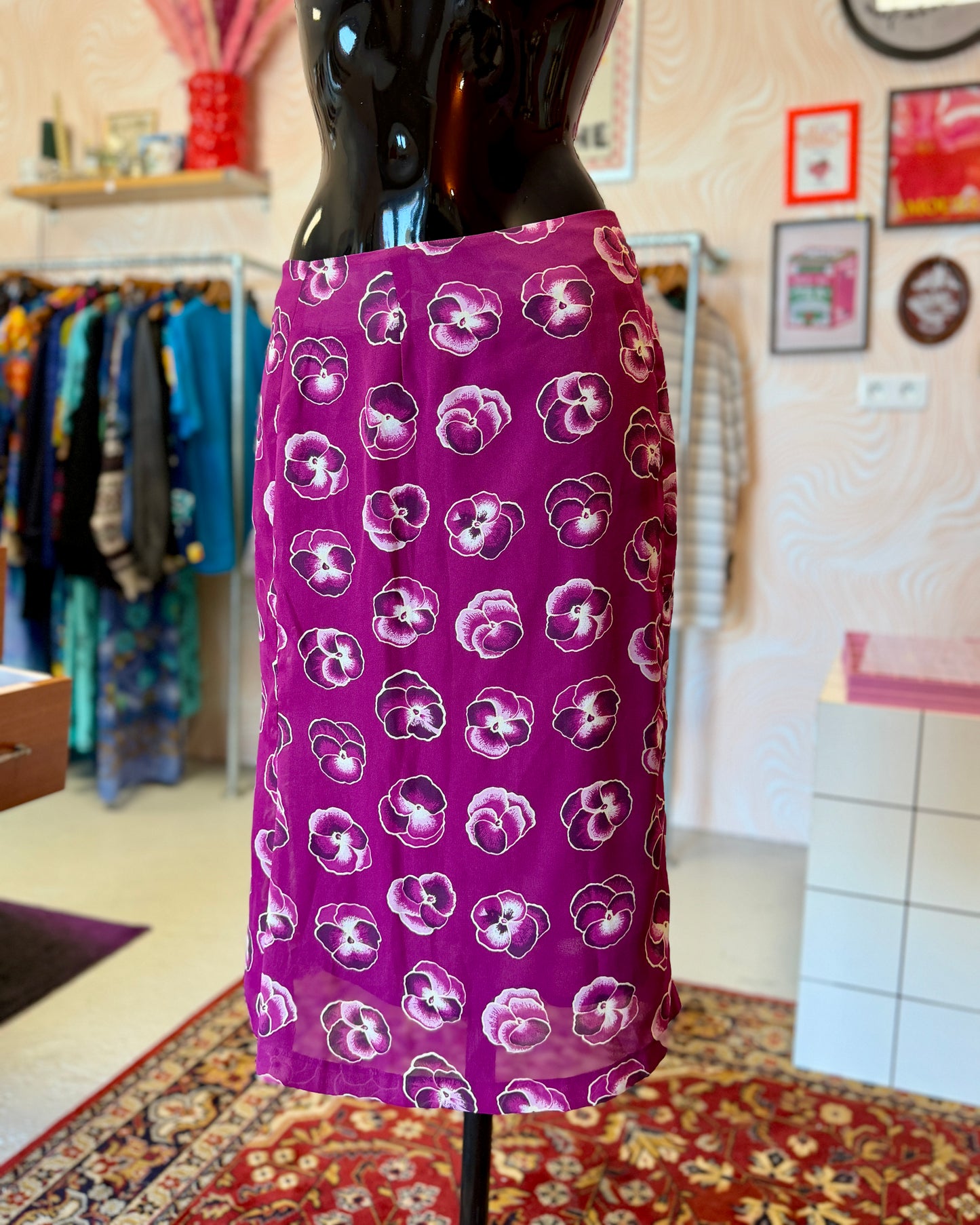 Jupe violette à fleurs | T. 38/40