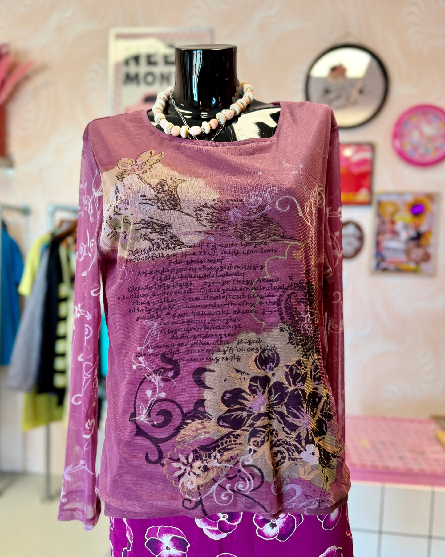 Top violet en mesh | T. L