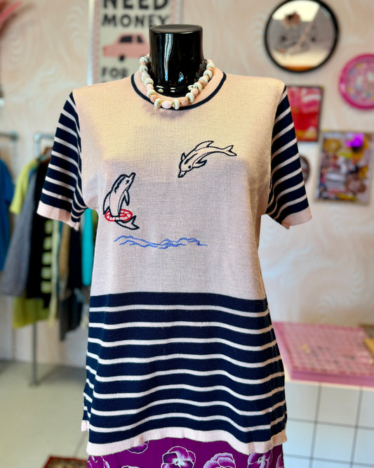 T-shirt en maille dauphin | T. L