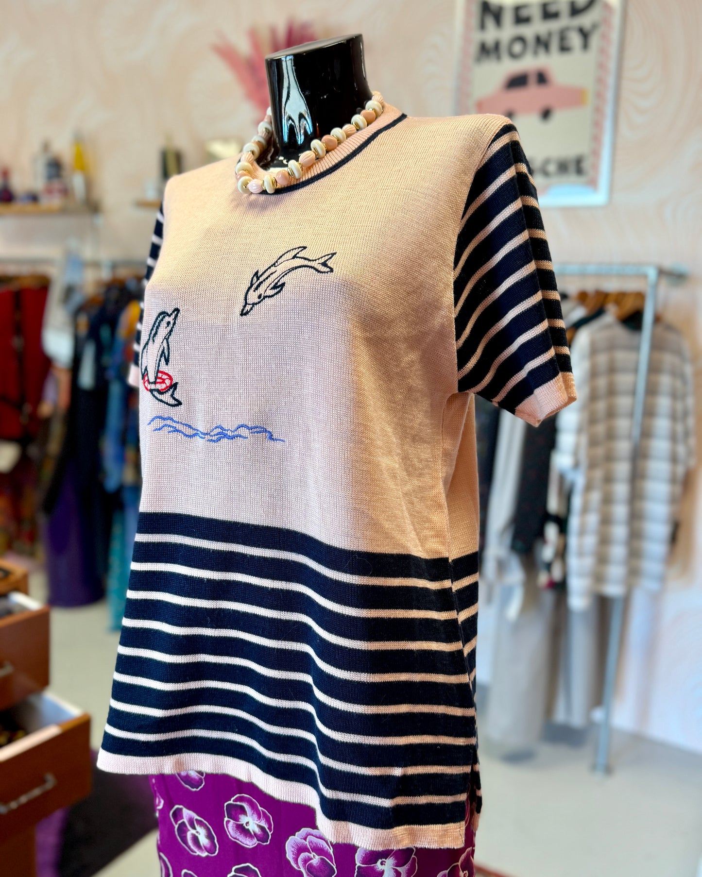 T-shirt en maille dauphin | T. L