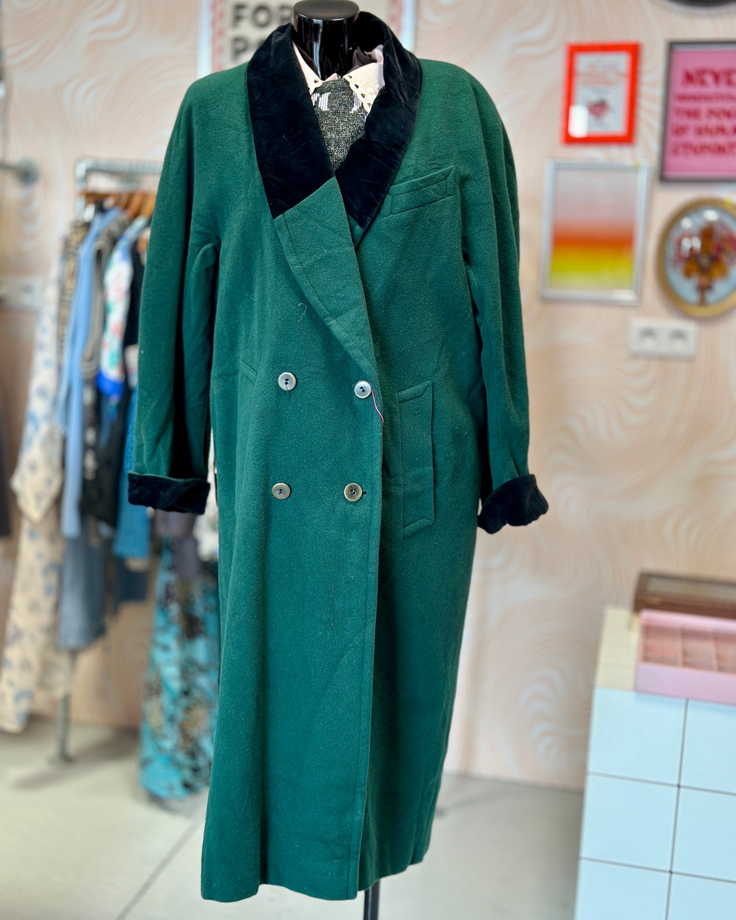 Manteau long vert | T. L