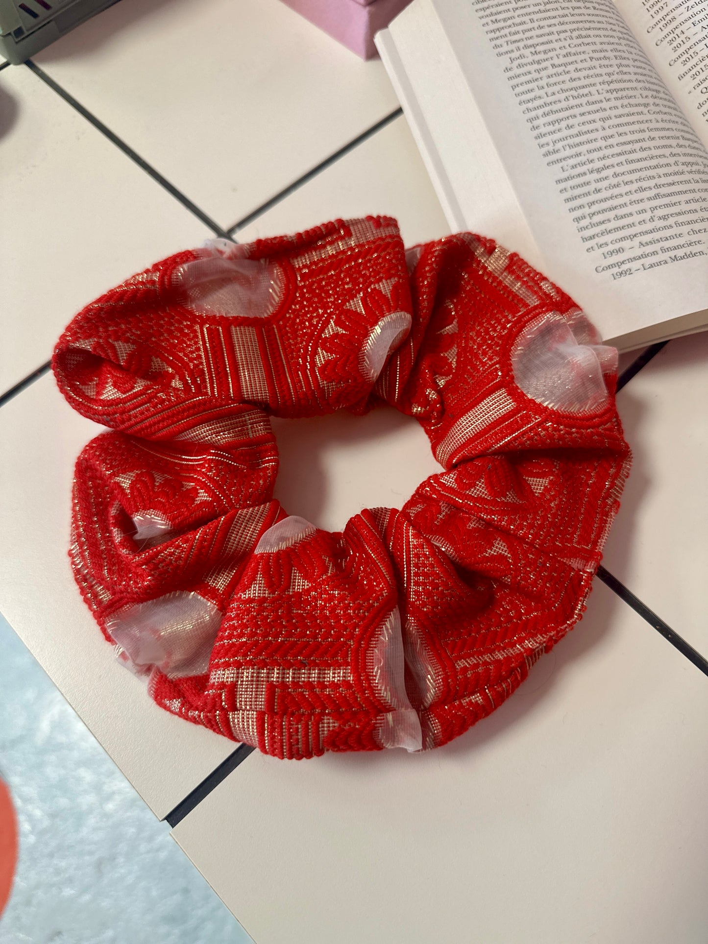 Big Scrunchie Rouge & Doré