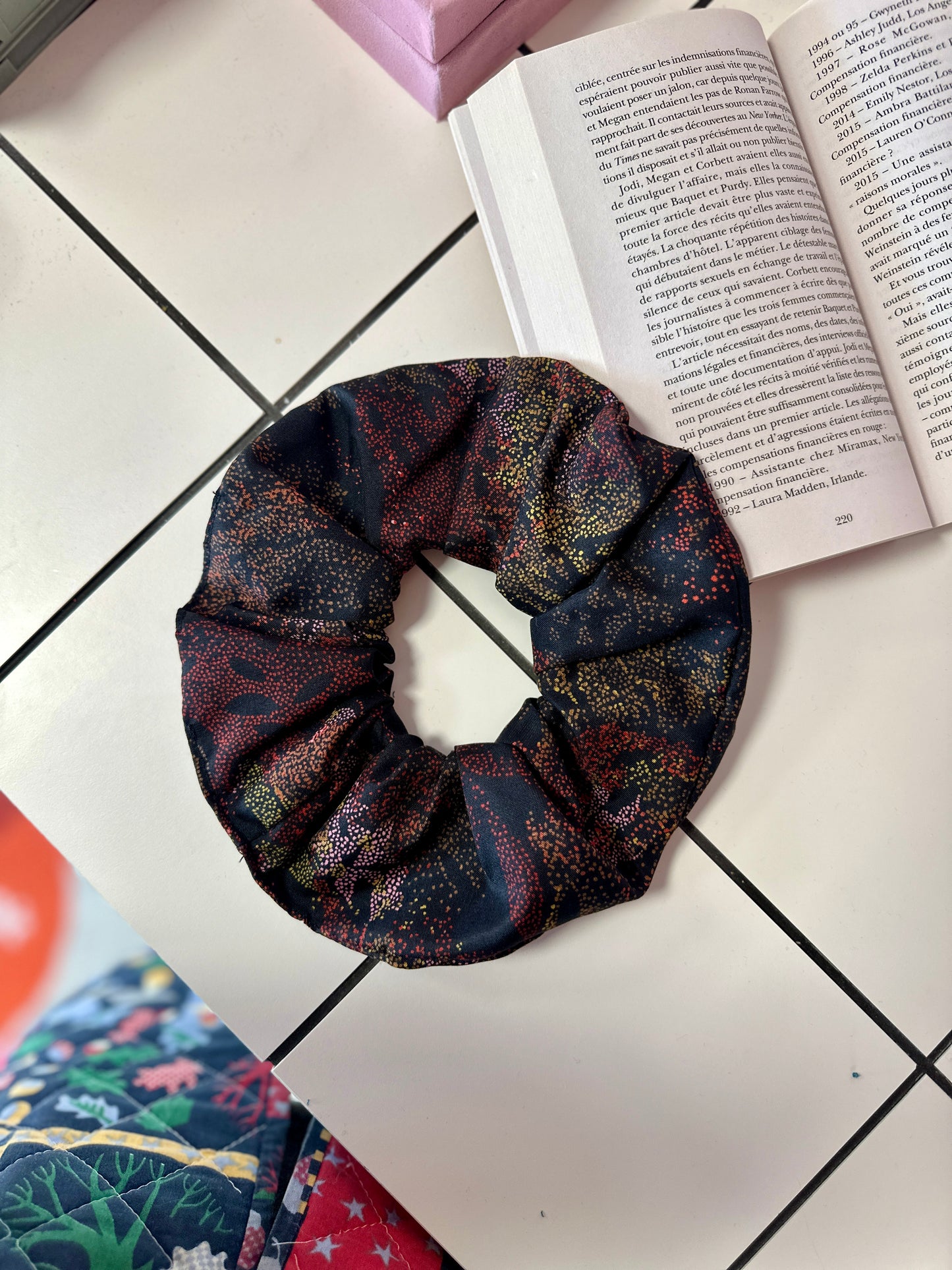 Big Scrunchie Noir à points