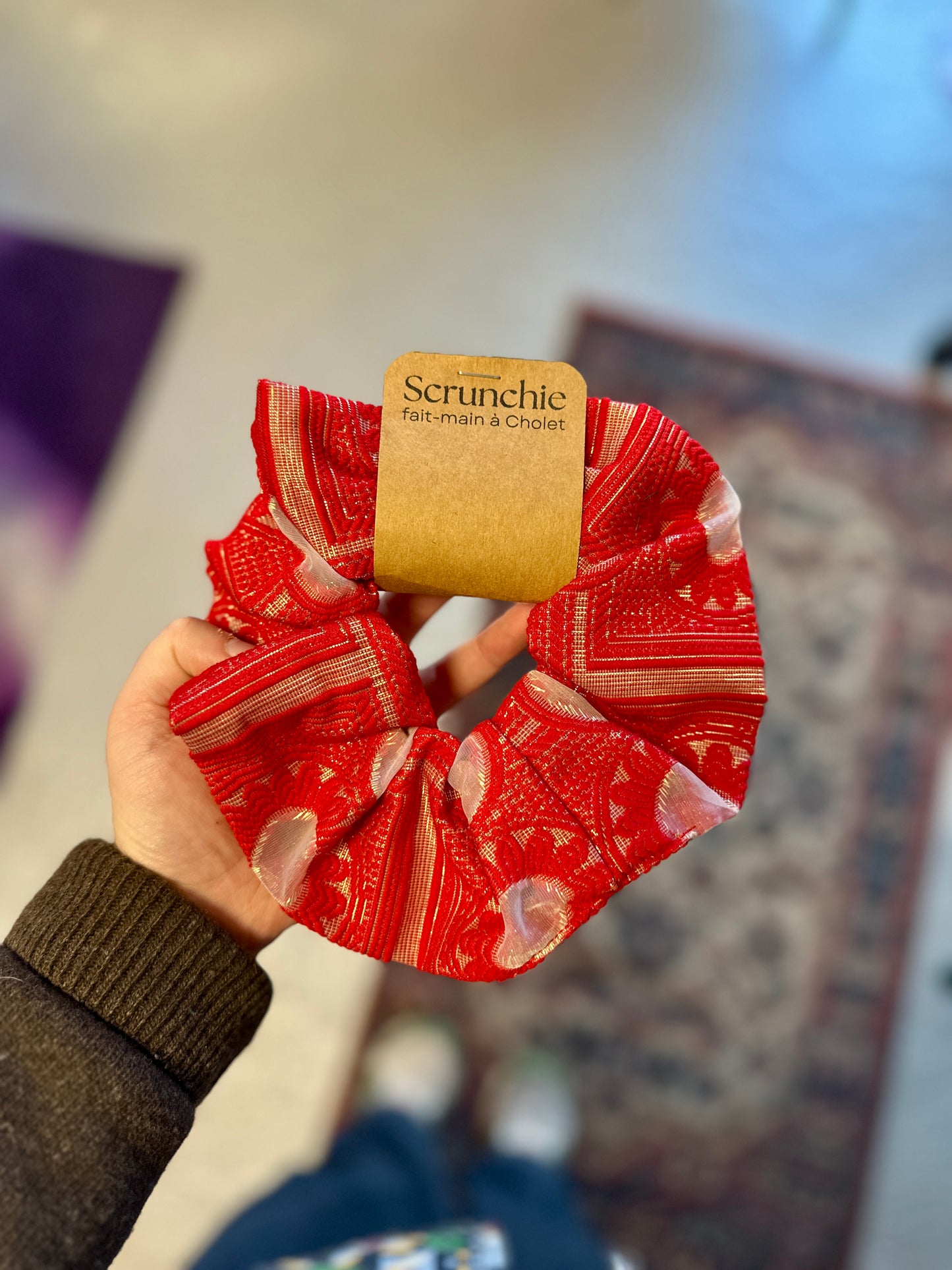 Big Scrunchie Rouge & Doré