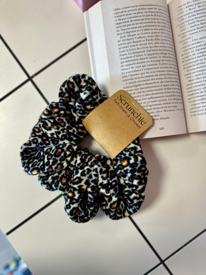 Big Scrunchie en Velours Léopard