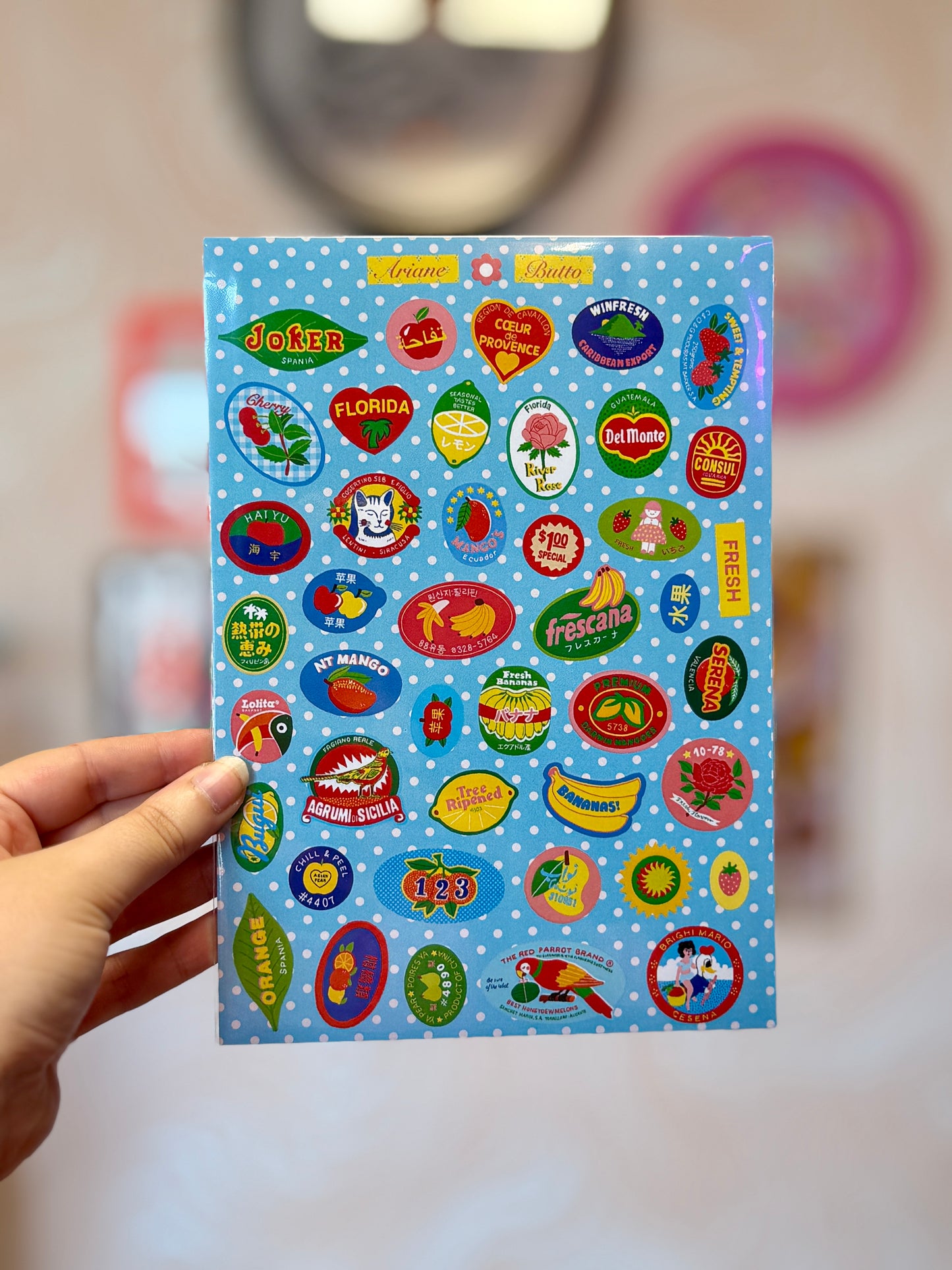 Planche de stickers - Étiquettes de fruits