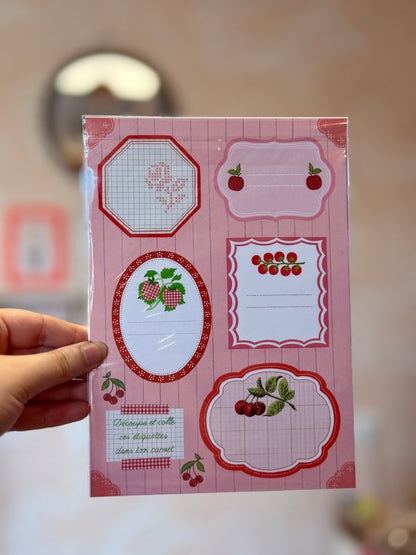 Planche de stickers - Trésors Roses Rouges