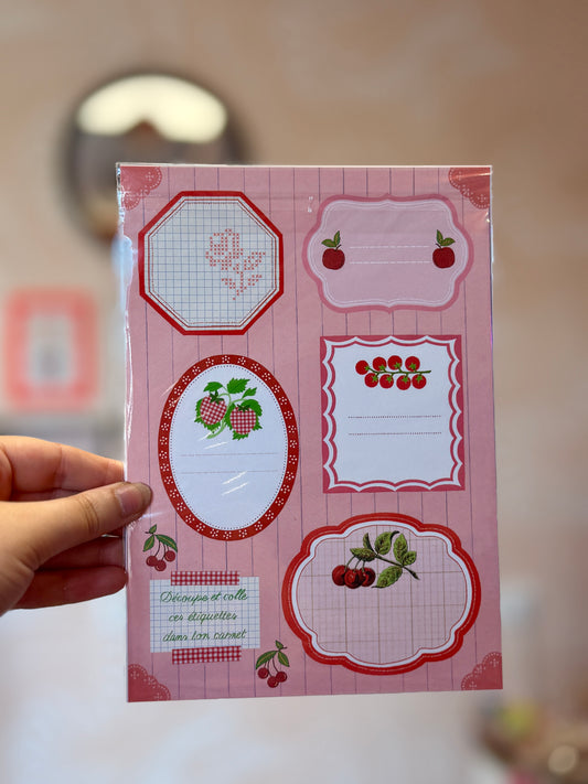 Planche de stickers - Trésors Roses Rouges
