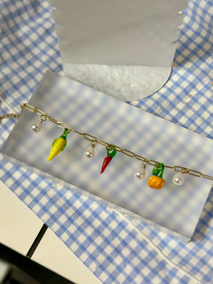Bracelet à grigris Les Légumes