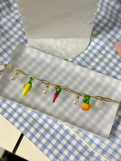 Bracelet à grigris Les Légumes