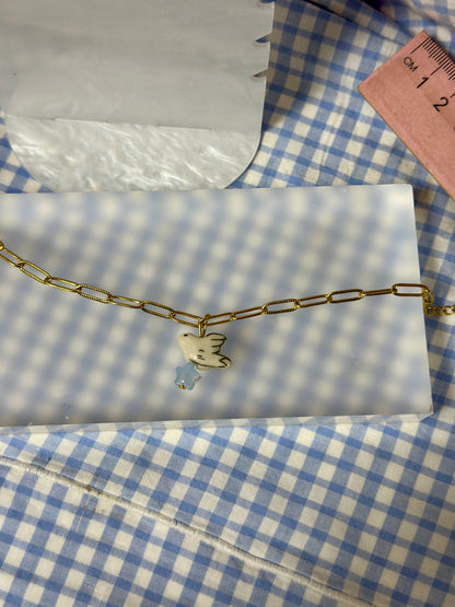 Bracelet à grigris Colombe en porcelaine