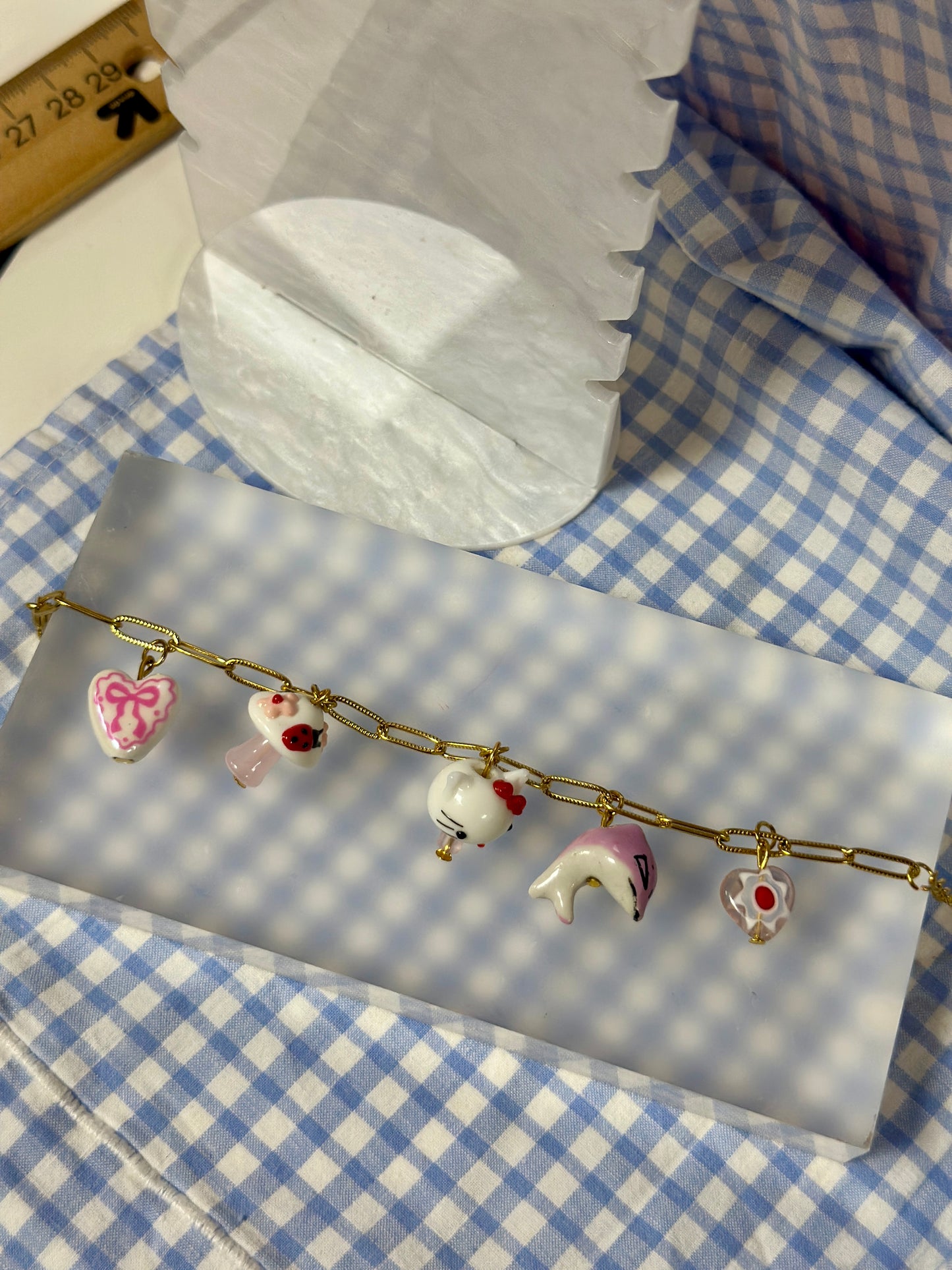 Bracelet à grigris Pink Porcelaine