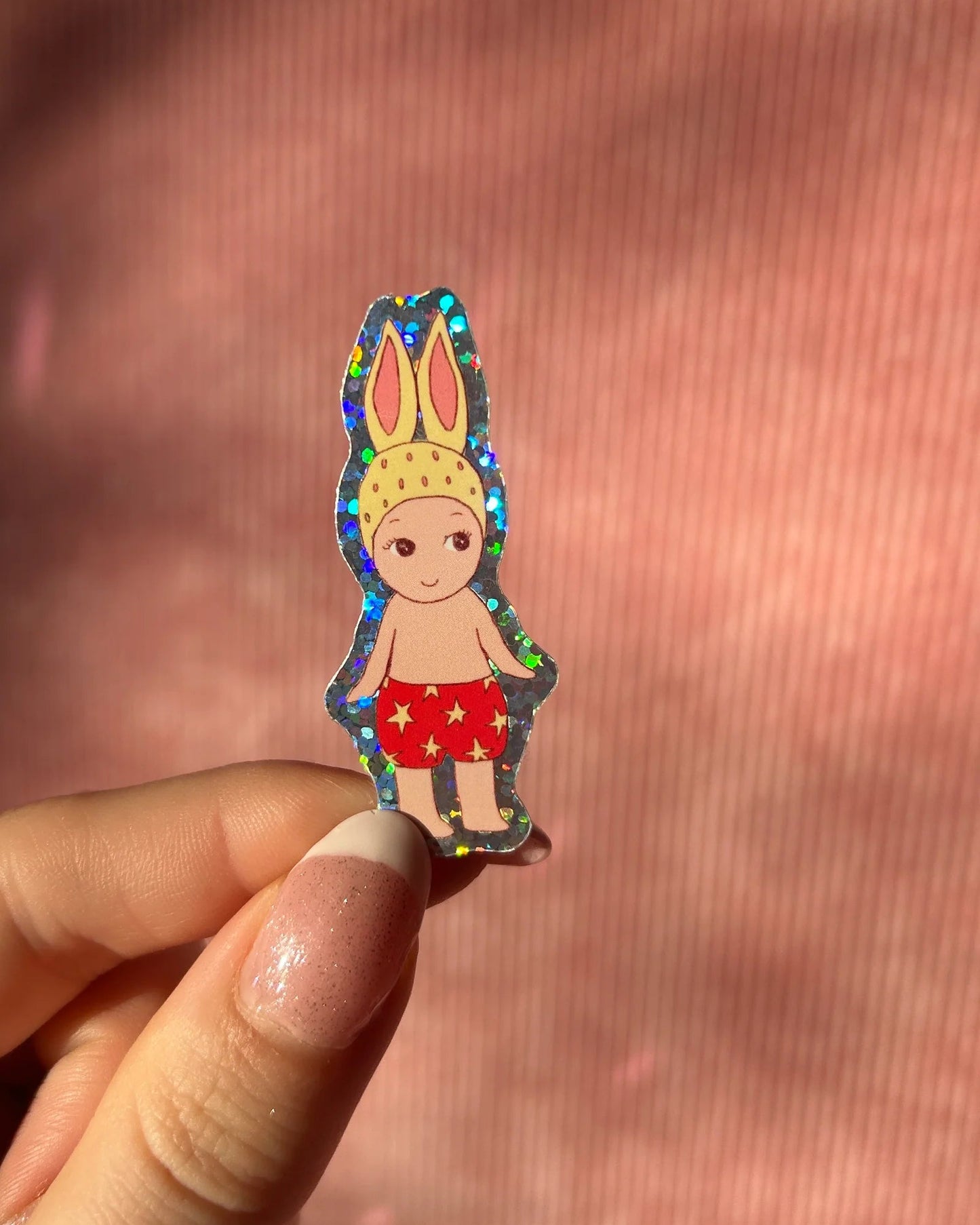 Sticker Mini Baby Lapin Fraise