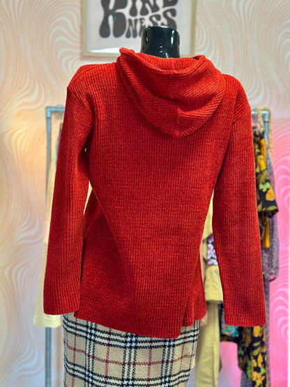 Pull rouge à capuche | T. M / L