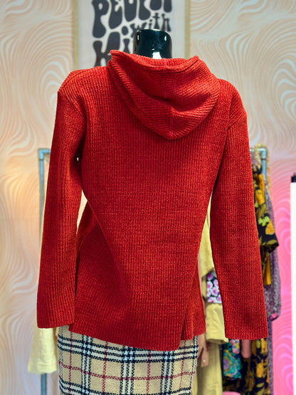 Pull rouge à capuche | T. M / L