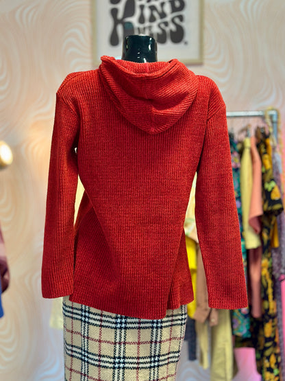 Pull rouge à capuche | T. M / L