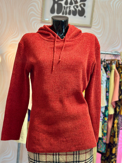 Pull rouge à capuche | T. M / L