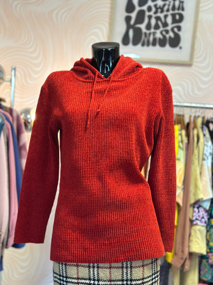 Pull rouge à capuche | T. M / L