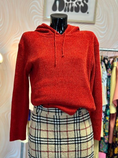 Pull rouge à capuche | T. M / L