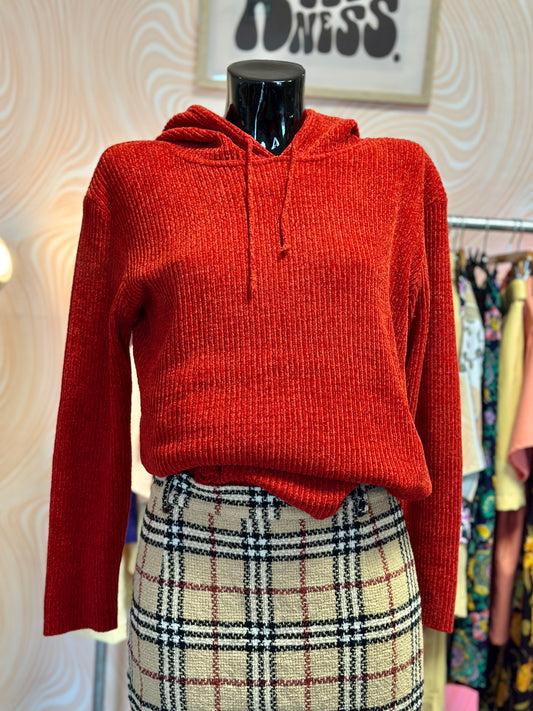 Pull rouge à capuche | T. M / L