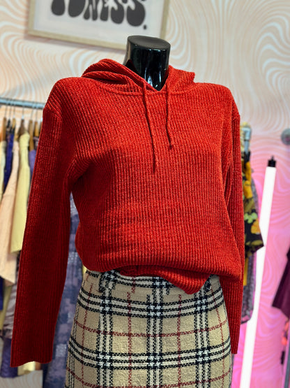 Pull rouge à capuche | T. M / L