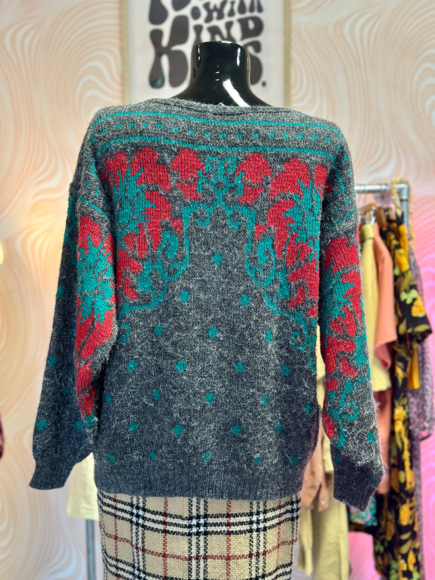 Pull brillant à fleurs | T. L