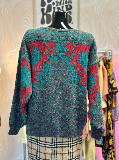 Pull brillant à fleurs | T. L