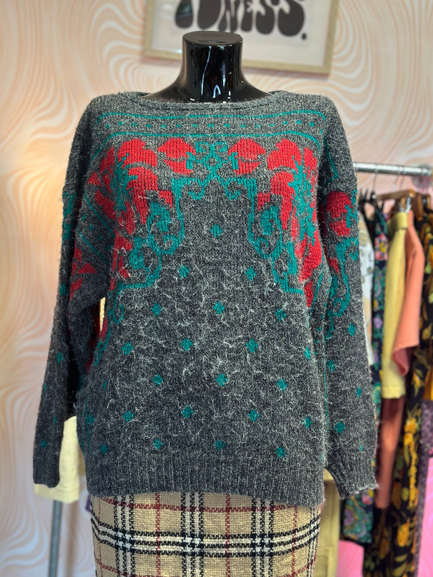 Pull brillant à fleurs | T. L
