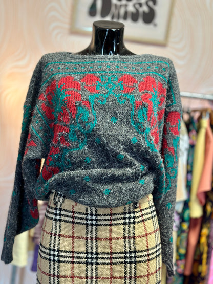 Pull brillant à fleurs | T. L