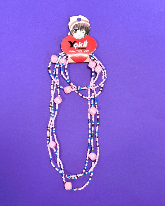 Ensemble collier + bracelet en perles | Dés Roses Pastel